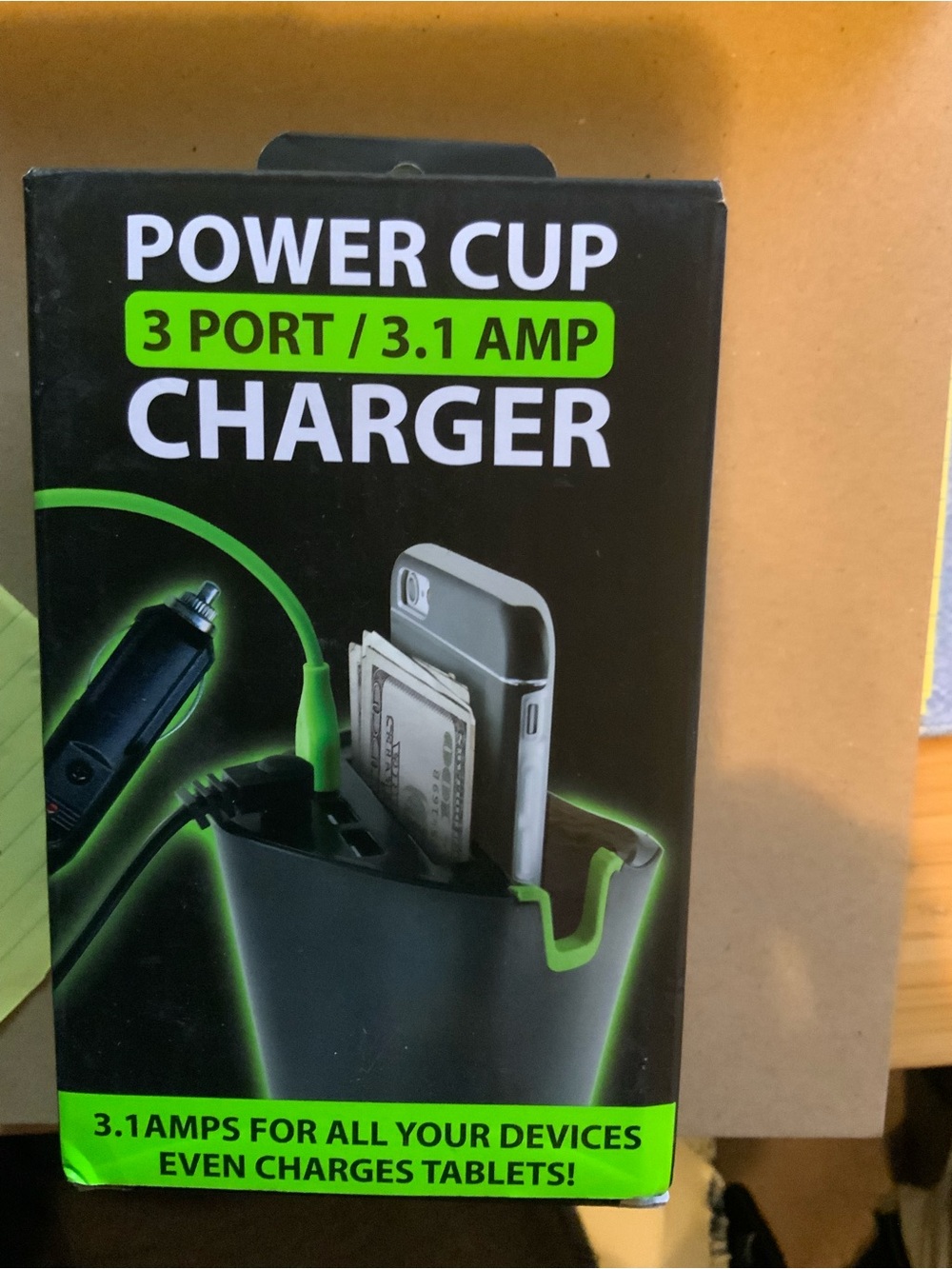 Power Cup 3-Port 3.1A Car Charger - Black